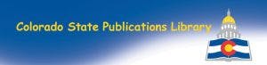 A logo for the Colorado State Publications Library with a graphic of the state capitol and the Colorado flag.