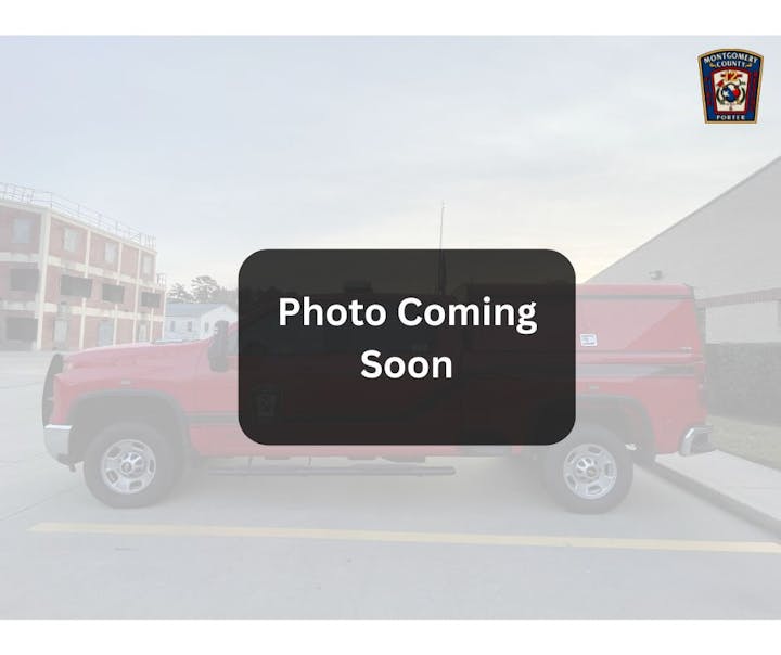 Red truck with “Photo Coming Soon” text overlay, Montgomery County Fire logo in the corner.