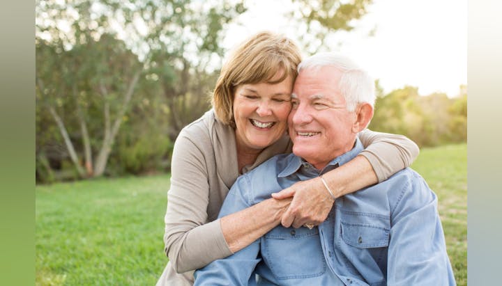 May contain: head, person, face, laughing, happy, grass, plant, portrait, photography, smile, and people