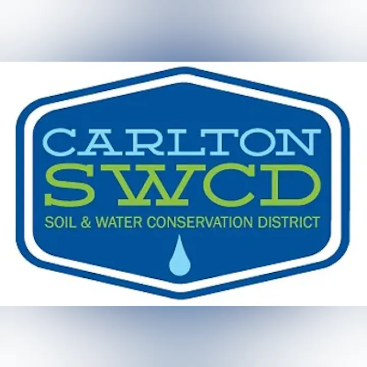 Logo of Carlton SWCD with text "Soil & Water Conservation District" and a water drop design.