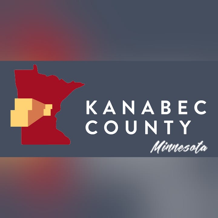 Kanabec County logo, featuring a map of Minnesota highlighting Kanabec County, with text reading "Kanabec County Minnesota."