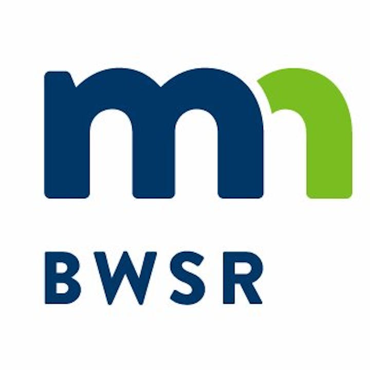 Logo with stylized letters "mn" and "BWSR" below.