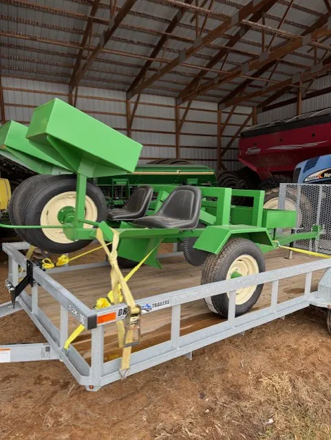 Kanabec SWCD Tree planter on the trailer that is included for transport with rental.
