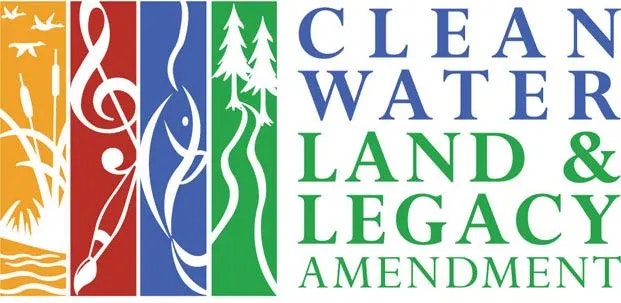 Clean Water, Land & Legacy Amendment logo with nature and art symbols.