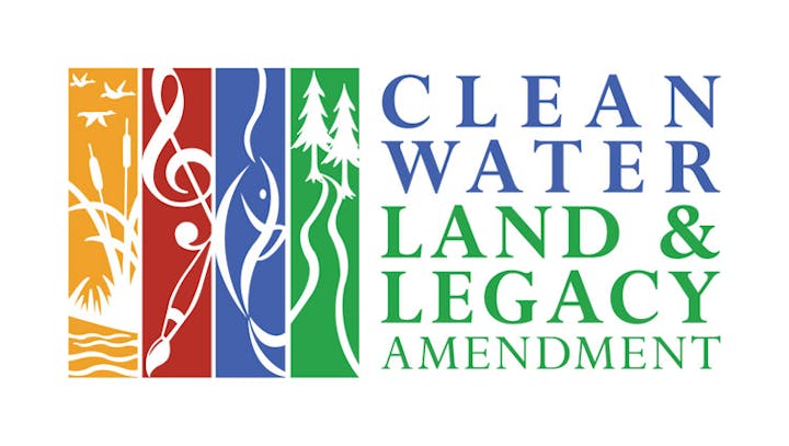 Logo for the Clean Water, Land & Legacy Amendment with nature and music symbols.