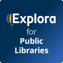 Explora for Public Libraries logo on a blue gradient background.