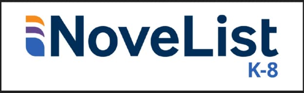 Logo with text "NoveList K-8" and a stylized book design on the left.