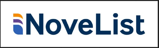 Logo with the text "NoveList" and a stylized design to the left of the text.