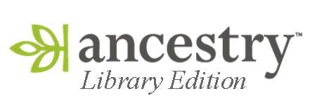 Logo of "Ancestry Library Edition" with a leaf design.