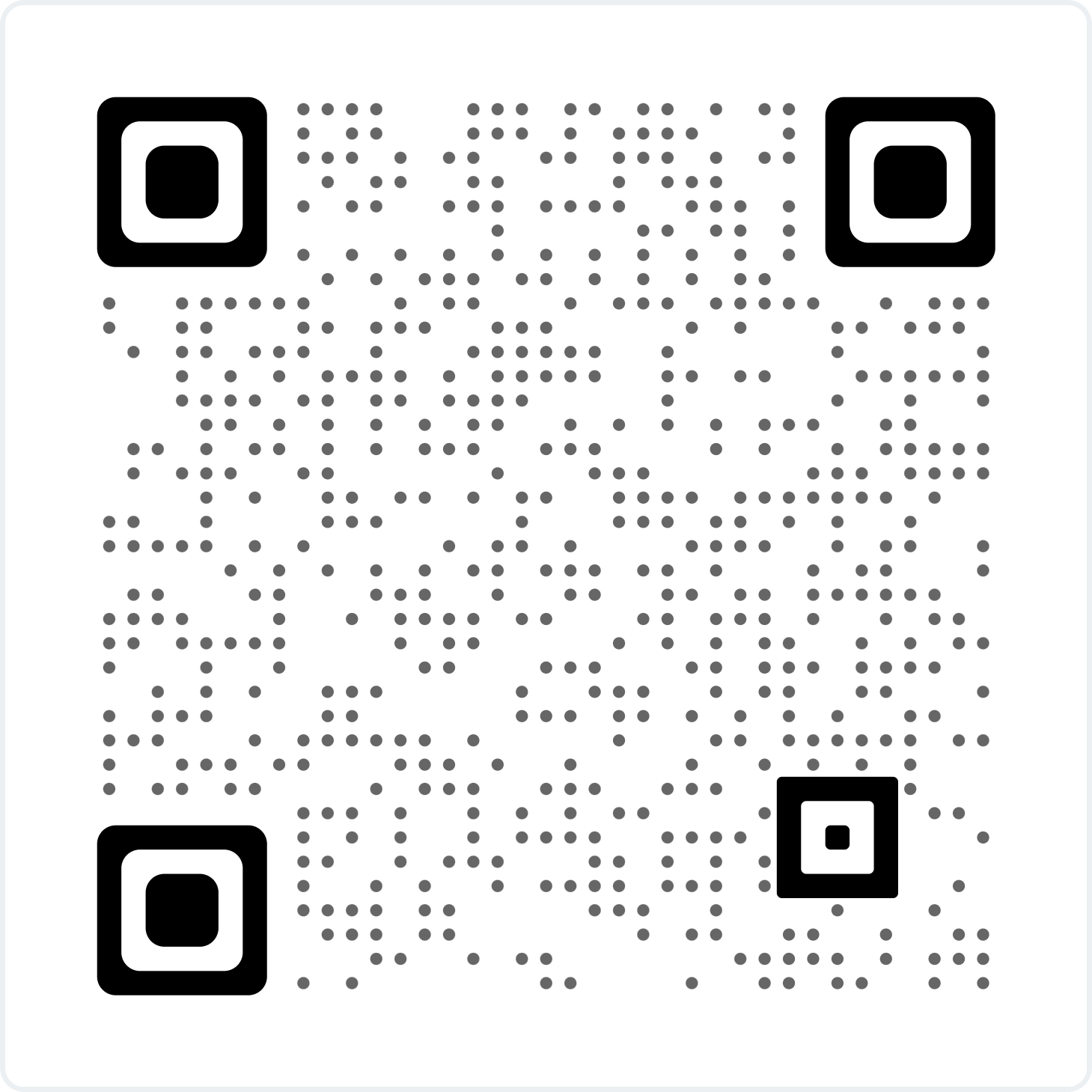 The image contains a QR code. Scanning it will lead to a specific URL or information encoded within.