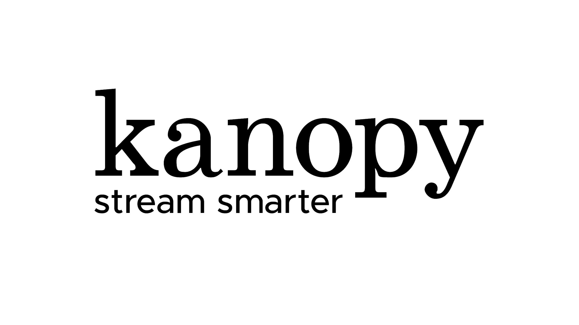The image features the Kanopy logo with the tagline "stream smarter." It's associated with a video streaming service.