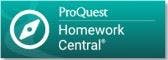 A logo for "ProQuest Homework Central" with a compass icon on a teal background.