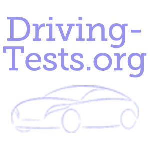 Text "Driving-Tests.org" above a simplified line drawing of a car.