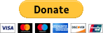 A "Donate" button with icons for Visa, Mastercard, Amex, Discover, and Maestro cards.