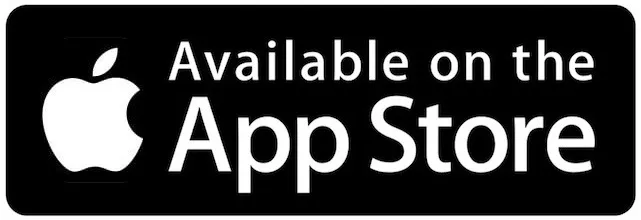 Apple App Store availability badge with logo.