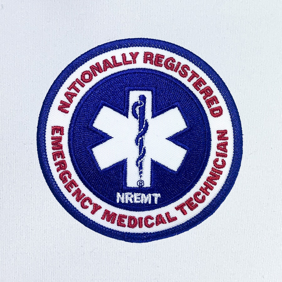 Nationally Registered Emergency Medical Technician (NREMT) patch logo.