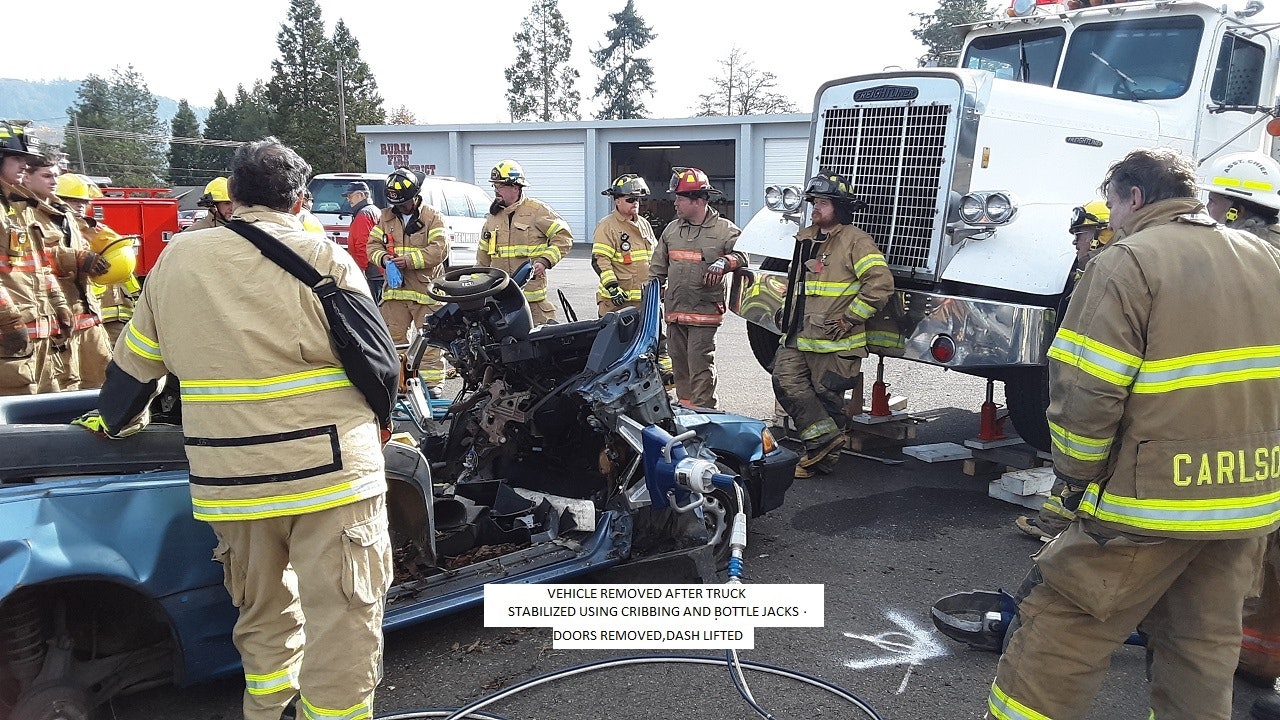 May contain: fireman, person, human, truck, transportation, and vehicle