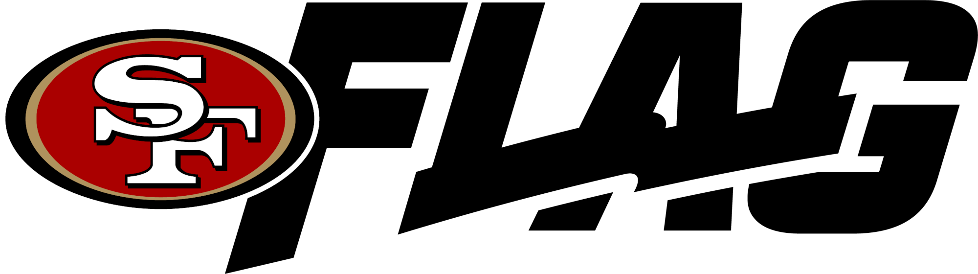 The image features the logo of the San Francisco 49ers, an NFL football team, characterized by a red background and "SF" initials.