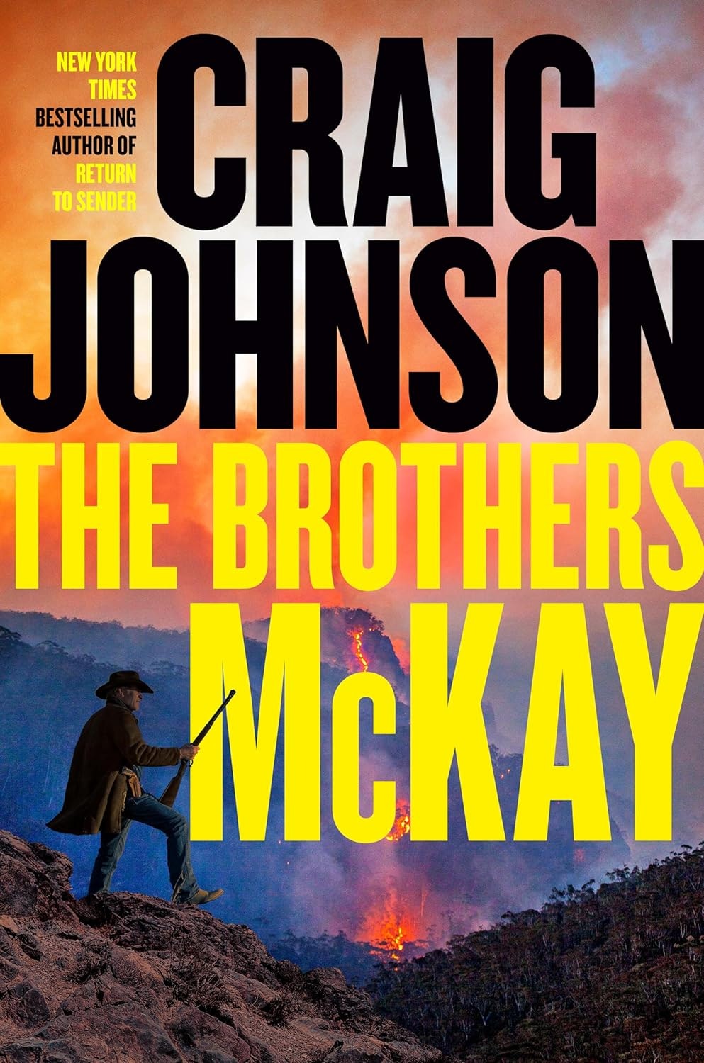 The image features the book cover for "The Brothers McKay" by Craig Johnson, with a dramatic landscape in the background.