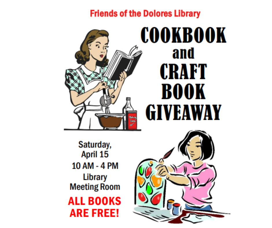 advertisment, woman holding cookbook while stirring, woman paiting flowers, crafts, cooking, givewaway