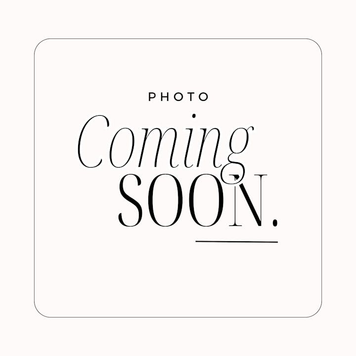Image reads "Photo Coming Soon" with elegant serif font.
