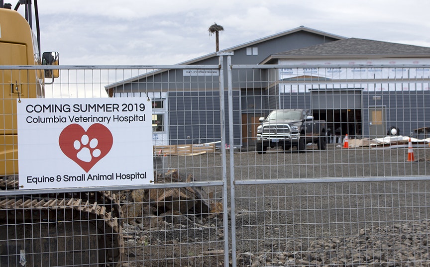 Columbia Veterinary Hospital building under construction