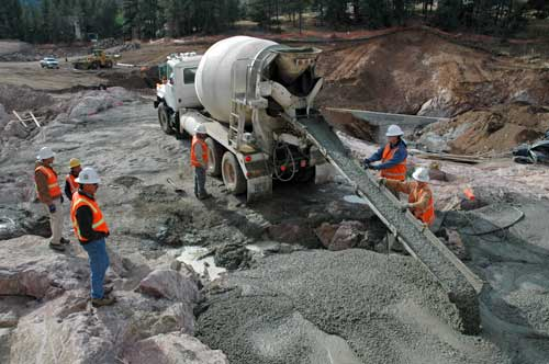 Photo of concrete being poured