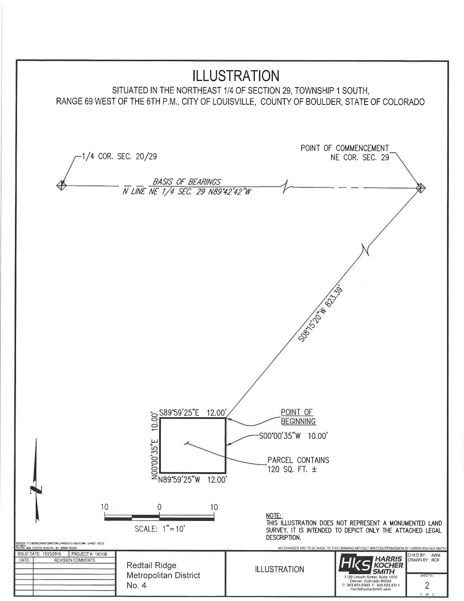 Map of Redtail Ridge Metropolitan District No. 4, generally located west of Northwest Parkway and north of Highway 36