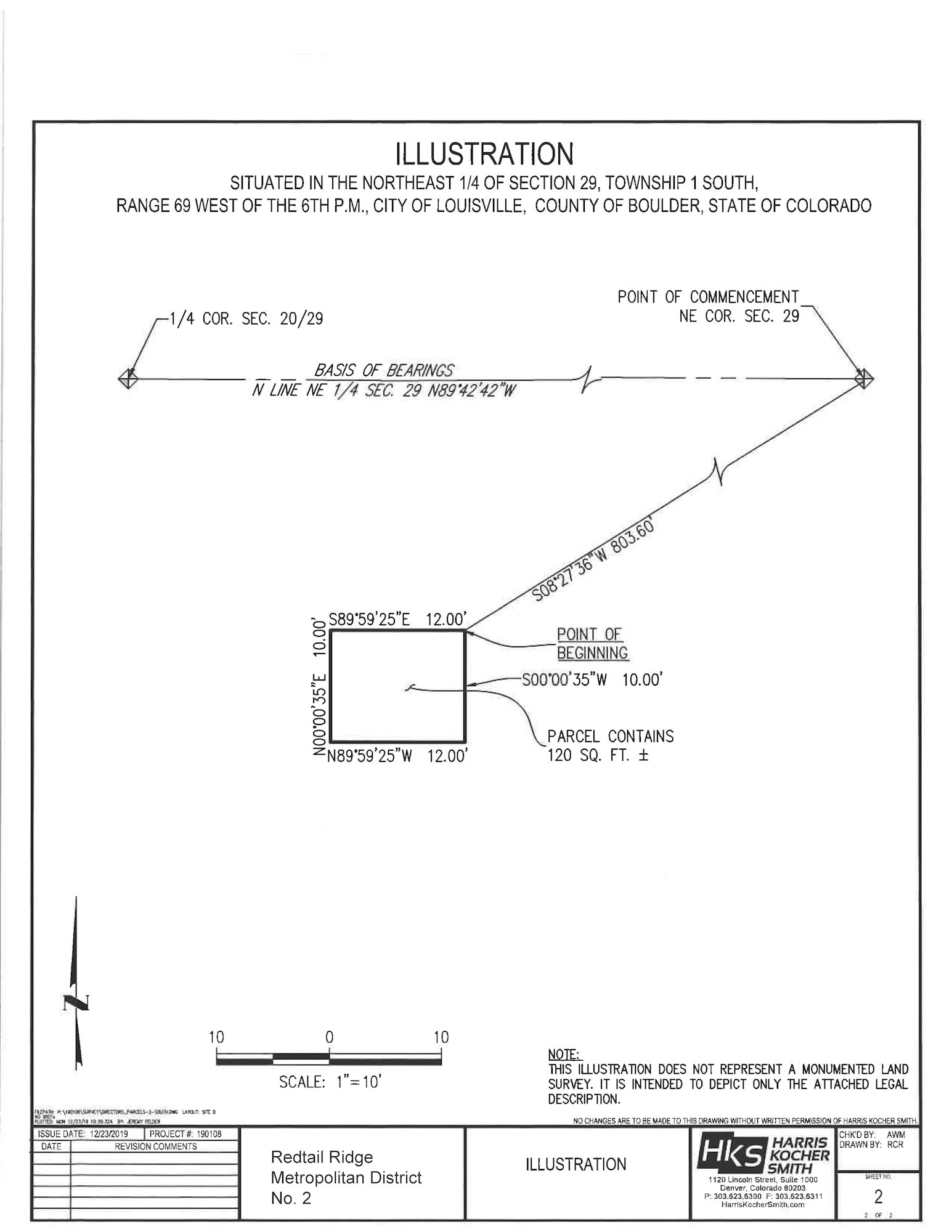 Map of Redtail Ridge Metropolitan District No. 2, generally located west of Northwest Parkway and north of Highway 36
