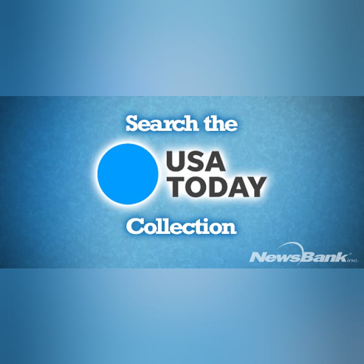 The image promotes a search option for the USA Today Collection on NewsBank.