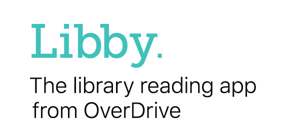 The image shows the logo for “Libby,” a library reading app by OverDrive.