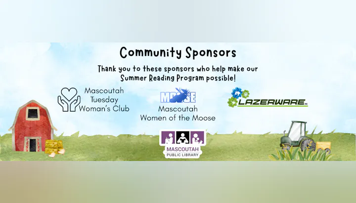 The image thanks community sponsors for supporting the Summer Reading Program at Mascoutah Public Library.
