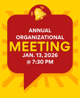Announcement for an Annual Organizational Meeting on January 13, 2026, at 7:30 PM.