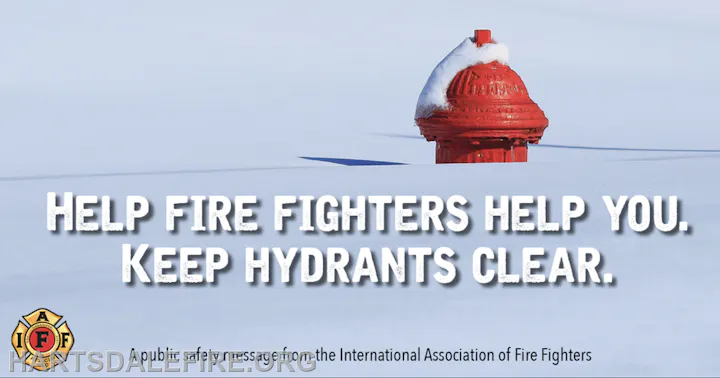The image promotes public safety, urging people to keep fire hydrants clear for firefighters' access.