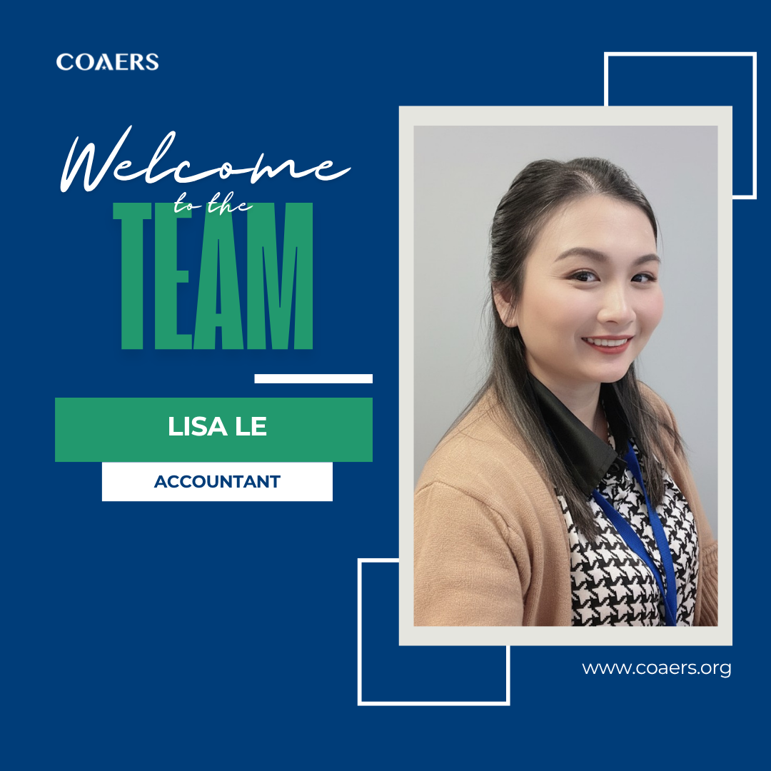 Welcome message for new team member Lisa Le, an accountant, with her photo.