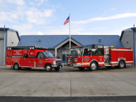 May contain: transportation, vehicle, fire truck, truck, fire station, moving van, and van