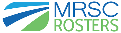 Logo with blue and green design, text: "MRSC ROSTERS".