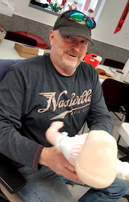 CPR training on infants