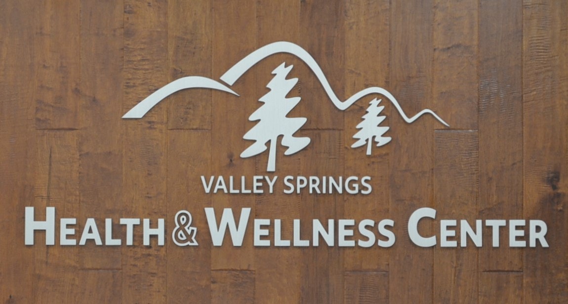 Sign in lobby of Valley Springs Health and Wellness Center