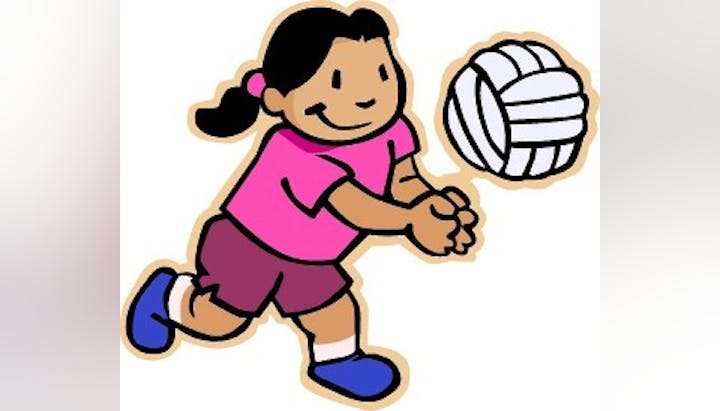 girl playing volleyball cartoon image