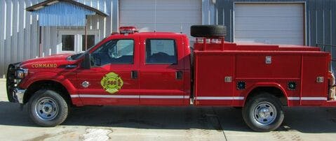 May contain: transportation, vehicle, truck, fire truck, moving van, van, and fire station