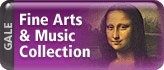 The image features a button for the "Fine Arts & Music Collection," showcasing the Mona Lisa.