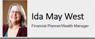 Woman smiling, caption: Ida May West, Financial Planner/Wealth Manager.