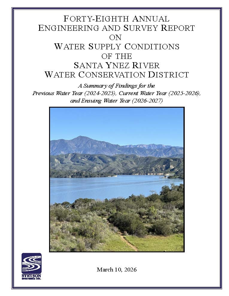 Report on water supply conditions for the Santa Ynez River Water Conservation District, covering multiple water years.