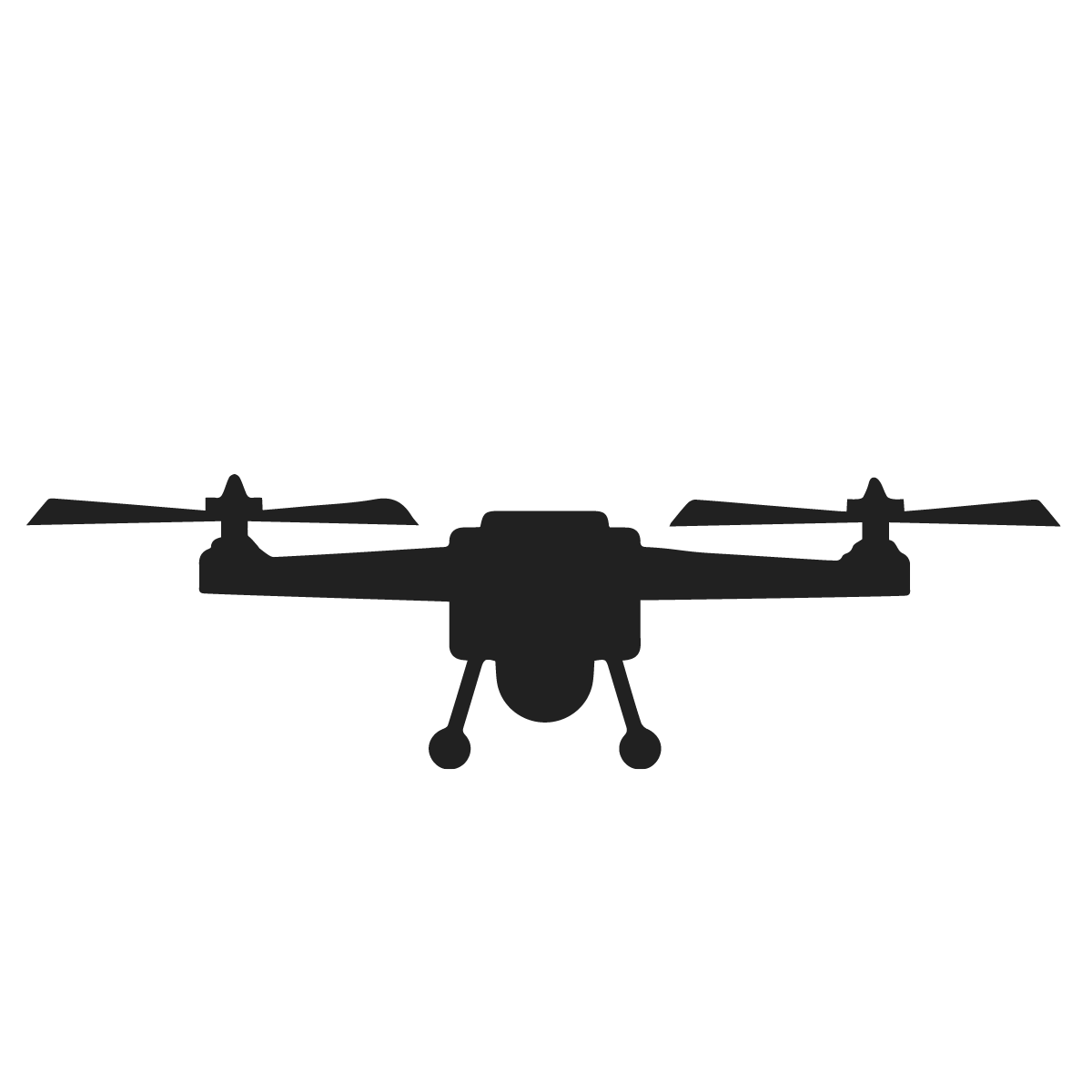 Black silhouette of a drone