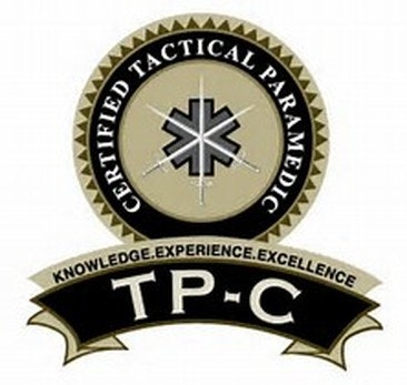 Certified Tactical Paramedic pin - round upper with banner rocker on bottom