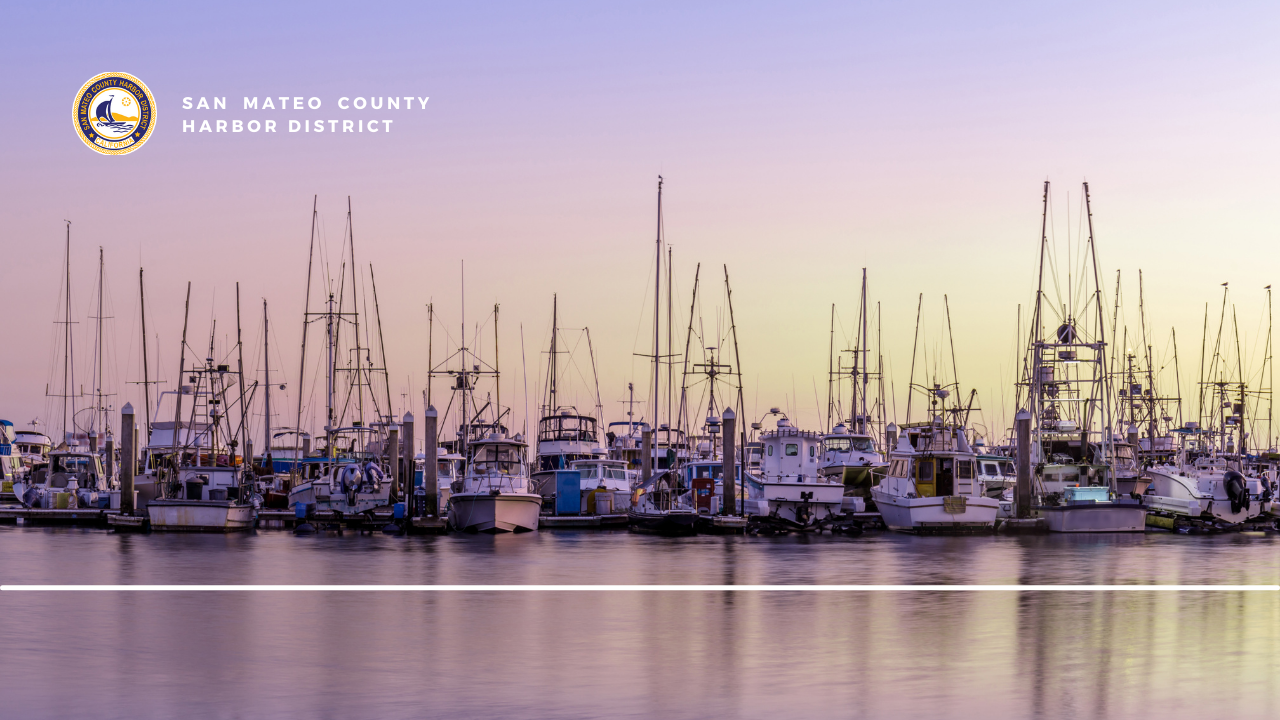 Line of Boats with San Mateo County Harbor District