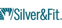 Logo with the text "Silver&Fit" and an abstract graphic of a person exercising.