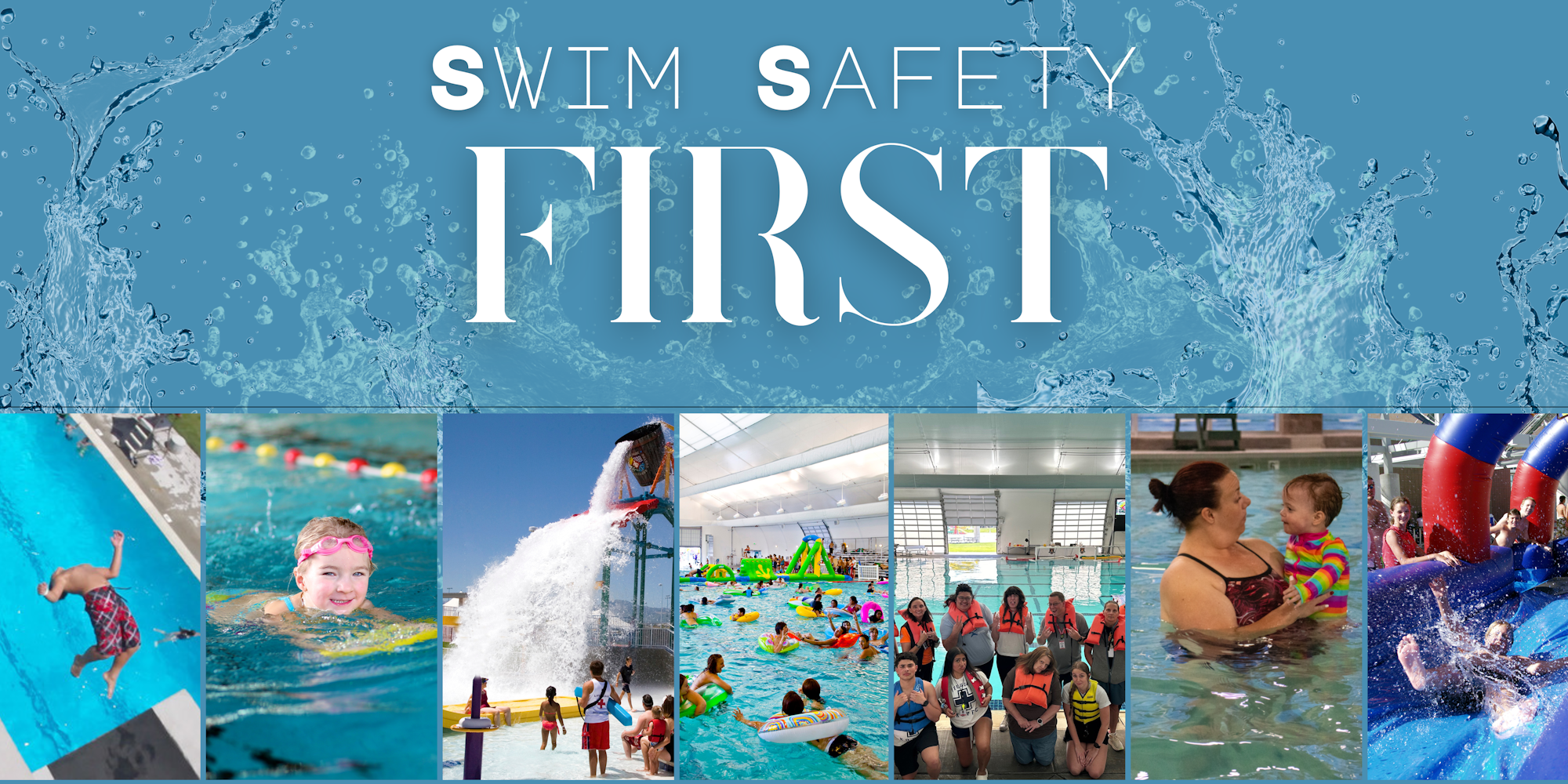 May contain: leisure activities, person, sport, swimming, water, water sports, amusement park, water park, adult, female, woman, pool, face, and head