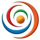 A colorful swirl logo with red, blue, green, and orange circles around a central yellow dot.